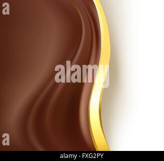 Il cioccolato cremoso bordo dorato sfondo. Abstract background. Vettore Illustrazione Vettoriale