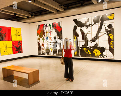 Donna Fotografa arte dispaly in MONA, il museo della Vecchia e della nuova tecnica. Foto Stock
