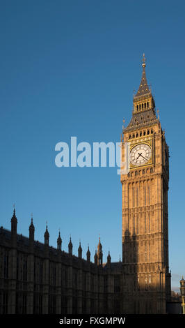 La torre di Elizabeth, noto come il Big Ben, la Casa del Parlamento, London, Regno Unito Foto Stock