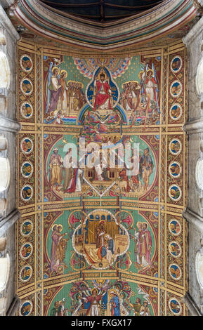 Cattedrale di Ely dipinto sul soffitto della navata. Ely, Cambridgeshire, Inghilterra Foto Stock