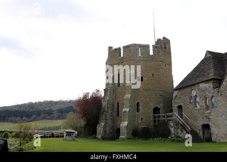 Torre Sud del castello Stoksay vicino a Ludlow Foto Stock