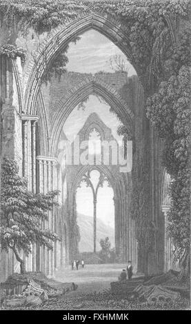 : TINTERN Abbey, Monmouthshire: Monmouth Gastineau, antica stampa c1830 Foto Stock