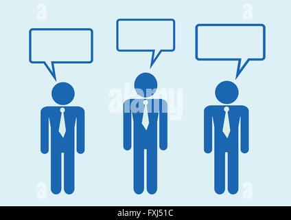 Uomo di pensiero persone parlando conversazione icona simbolo segno pittogramma Illustrazione Vettoriale