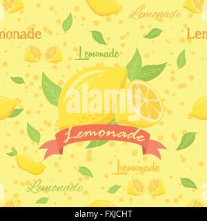 La limonata Seamless Pattern giallo Illustrazione Vettoriale