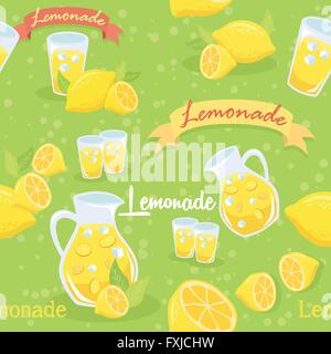 La limonata Seamless Pattern Green Illustrazione Vettoriale