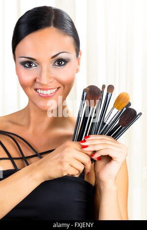 Pennelli trucco. Foto Stock