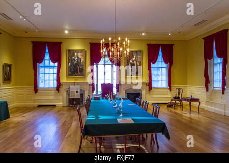 L'interno della storica Old state House Museum di Boston, Massachusetts, USA Foto Stock