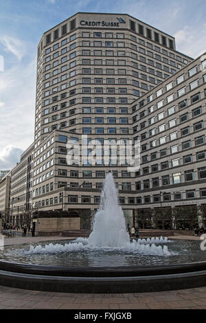 Il Credit Suisse edificio a Canary Wharf, Londra Foto Stock