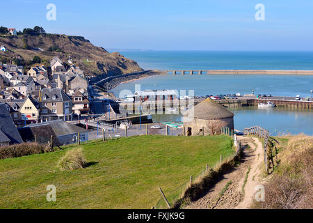 La città di Port-en-Bessin in Francia Foto Stock