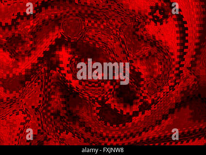 Rosso originale sfondo nero raccolte a mosaico Foto Stock