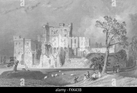 CASTLE ASHBY: Ashby, Zouch Leics: Leics, antica stampa 1836 Foto Stock