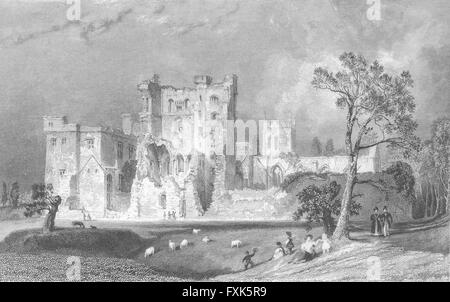 CASTLE ASHBY: Ashby, Zouch Leics: Leics, antica stampa 1836 Foto Stock