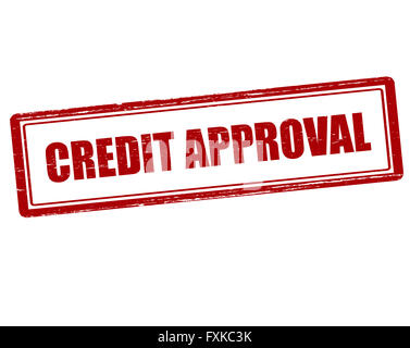Timbro di gomma con il testo di approvazione del credito interno, illustrazione vettoriale Foto Stock