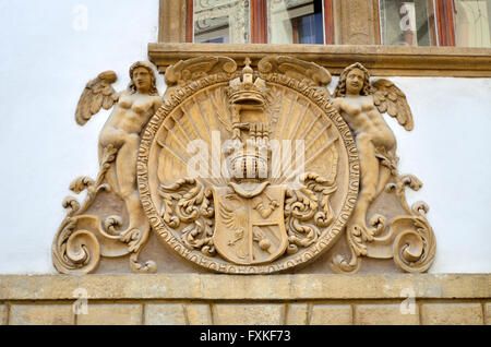 Praga, Repubblica Ceca. Casa tradizionale segno: U vejvodu (ristorante) Foto Stock