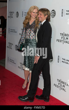 New York, NY, Stati Uniti d'America - 16 Aprile 2016: Nicole Kidman e Keith Urban frequentare premiere della famiglia Fang filmato durante il Tribeca Film Festival al credito BMCC: lev radin/Alamy Live News Foto Stock