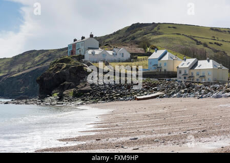 Il villaggio di Hallsands sulla South Devon Coast NEL REGNO UNITO dove non vi è stato molto di erosione costiera, ora conosciuto come il villaggio perso Foto Stock