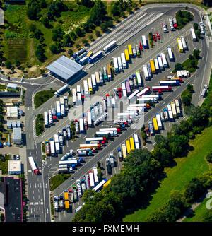 Vista aerea, BASF Ludwigshafen, Baden anilina e fabbriche di soda di Ludwigshafen, impianto chimico, Kombo-Terminal KTL Ludwigshafen, Foto Stock