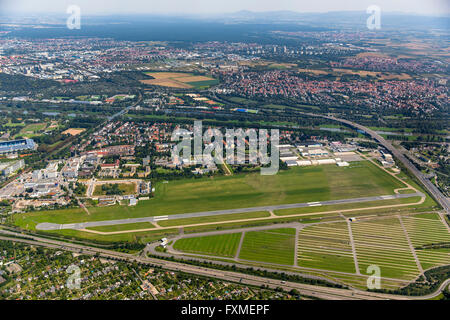 Vista aerea, aeroporto Mannheim-Neuostheim, airfield, aviazione generale, Mannheim, Baden-Württemberg, Germania, Europa, vista aerea, Foto Stock