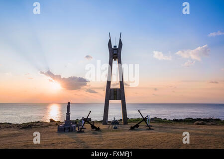 Corazzata Yamato Memorial Tower, Kagoshima, Giappone Foto Stock