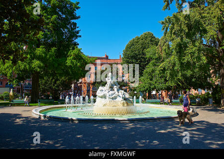 Statua di P. Goudouli a Wilson Square, Toulouse, Francia Foto Stock