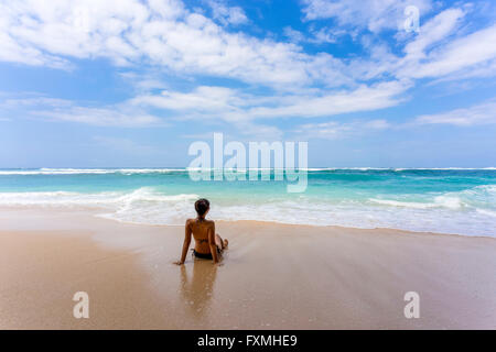 Ciotola verde Beach, Uluwatu, Bali, Indonesia Foto Stock