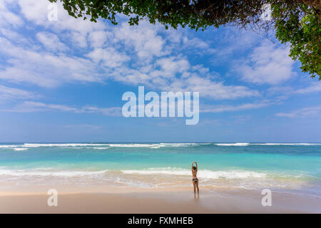 Ciotola verde Beach, Uluwatu, Bali, Indonesia Foto Stock