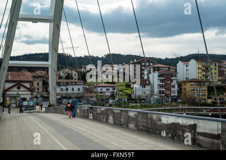 Nuovo ponte a Plentzia. Paesi Baschi, Spagna Foto Stock