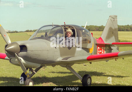 Il duca di Hamilton con la sua Scottish Aviation Bulldog aeromobili a Archerfield Aeroporto East Lothian Foto Stock
