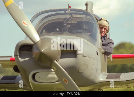 Il duca di Hamilton con la sua Scottish Aviation Bulldog aeromobili a Archerfield Aeroporto East Lothian Foto Stock