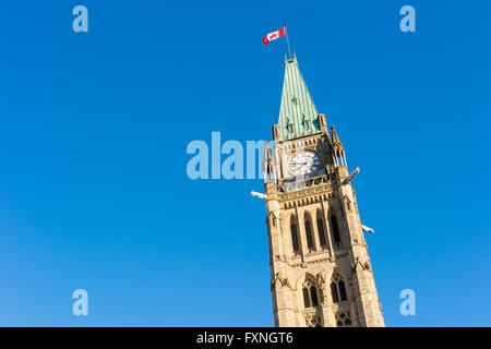 Torre di pace del parlamento canadese edificio di Ottawa in Canada Foto Stock