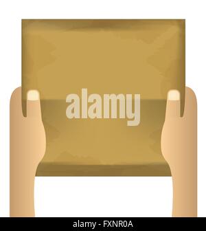 Due mani di carta vuoto isolato su un fondo bianco Illustrazione Vettoriale