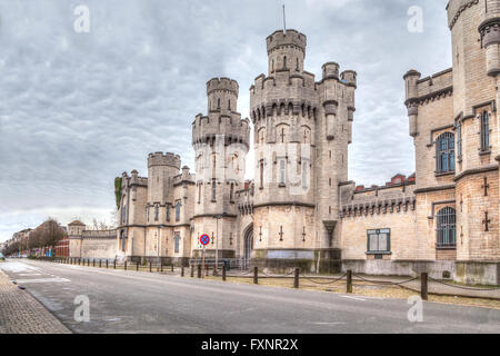 Cancello principale del centro storico di Saint-Gilles prigione di Bruxelles in Belgio (con effetto HDR) Foto Stock