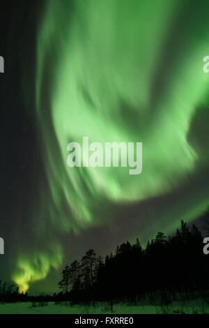 Aurora Boreale a Nellim in Finlandia Foto Stock