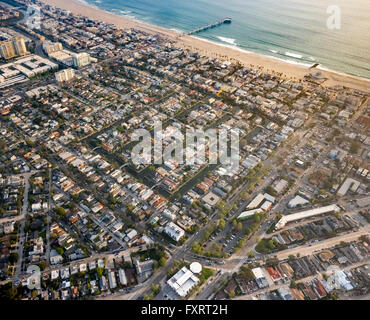 Vista aerea, canali di Venezia, Linnie Canal Park, canal case, Marina del Rey, Contea di Los Angeles, California, Stati Uniti d'America, Foto Stock