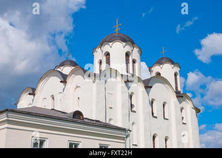 La Russia. Frammento di La Cattedrale di San Nicola (Nikolo-Dvorishchensky Cattedrale) su Yaroslav della Corte in Veliky Novgorod. Foto Stock