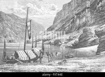 Cina: Fiume Yangtze-Kiang superiore, antica stampa c1885 Foto Stock