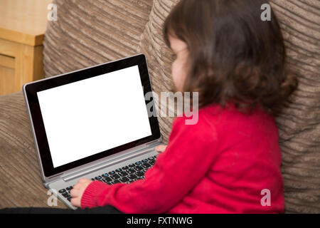 Due anni di ricerca al laptop Foto Stock