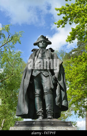 Denkmal, Friedrich Wilhelm Ludolf Gerhard Augustin von Steuben, Clayallee, Dahlem, Berlino, Deutschland Foto Stock