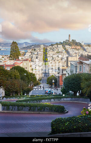 Vista dalla collina di San Francisco, California Foto Stock
