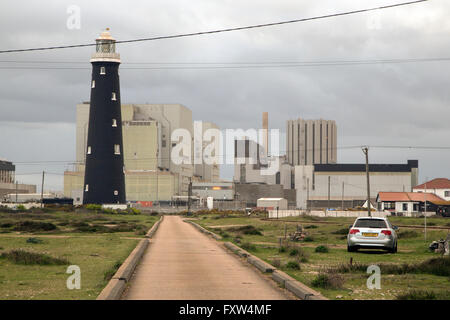 Dungeness centrale nucleare di proprietà di EDF Energy, situazione a Romney Marsh sulla costa sud est del Kent Foto Stock