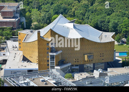 Philharmonie, Kulturforum, il Tiergarten, nel quartiere Mitte di Berlino, Deutschland Foto Stock