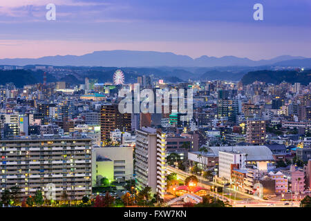 Kagoshima, Giappone città al crepuscolo. Foto Stock