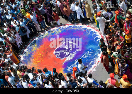 L'immagine della processione è stato girato in Girgaon Mumbai, Maharashtra, India Foto Stock