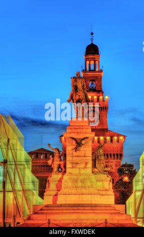 Statua equestre di Garibaldi di Milano Foto Stock