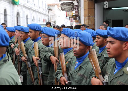 Bolivia - 06/08/2013 - Bolivia / Sucre (Bolivia) / Sucre (Bolivia) - August 6th, corteo per la giornata nazionale a capitale cit Foto Stock