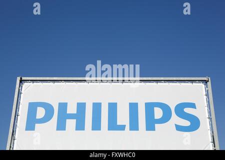 Segno di Philips su un banner Foto Stock