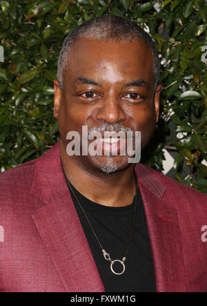 Los Angeles, California, USA. Xvii Apr, 2016. 17 Aprile 2016 - Los Angeles, California - LeVar Burton. John Varvatos xiii annuale di Stuart House beneficio. Photo credit: Sammi/AdMedia © Sammi/AdMedia/ZUMA filo/Alamy Live News Foto Stock