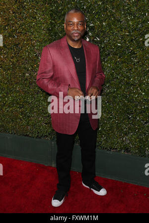 Los Angeles, California, USA. Xvii Apr, 2016. 17 Aprile 2016 - Los Angeles, California - LeVar Burton. John Varvatos xiii annuale di Stuart House beneficio. Photo credit: Sammi/AdMedia © Sammi/AdMedia/ZUMA filo/Alamy Live News Foto Stock