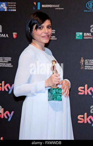 Roma, Italia. 18 Aprile, 2016. Antonia Truppo cerimonia David di Donatello la cerimonia di premiazione. Foto: Samantha Zucchi/Insidefoto/Alamy Live News Foto Stock