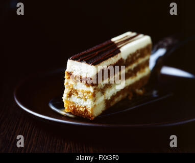 Il cioccolato pan di spagna slice Foto Stock
